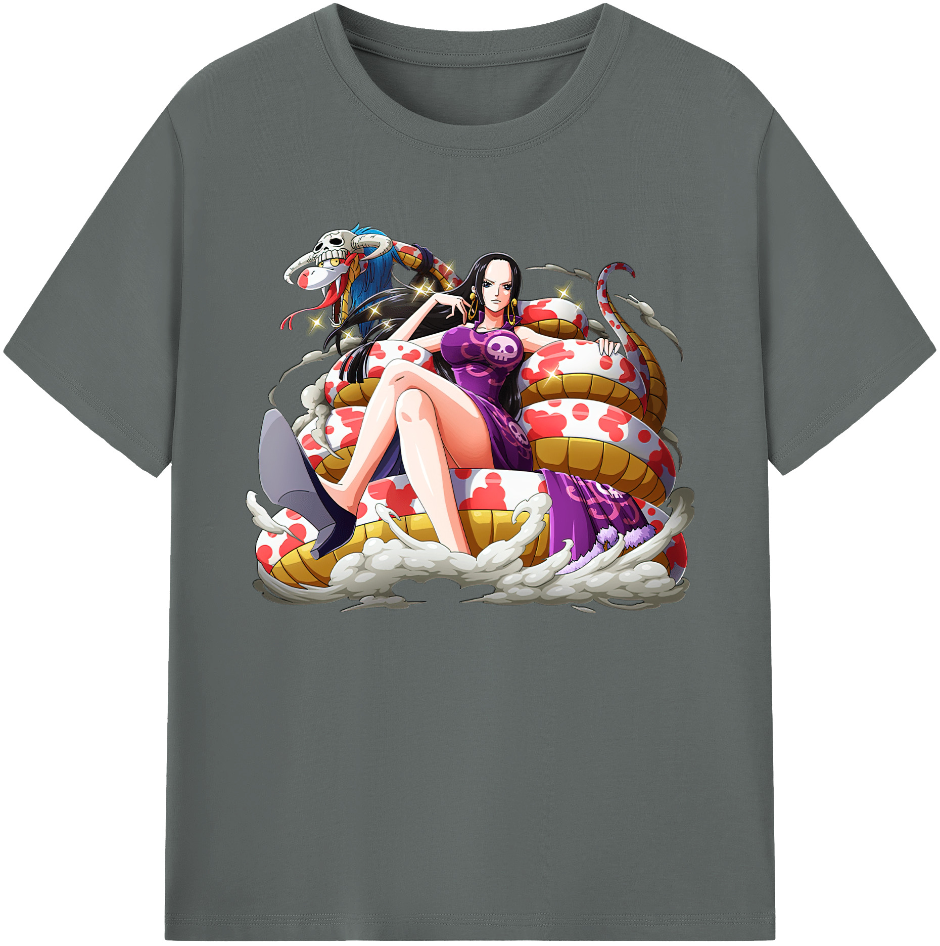 ワンピース ボア・ハンコック ONE PIECE Boa·Hancock 綿100％ メンズ半袖Tシャツ｜肌触りやわらか＆通気性